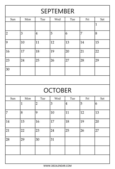 2 Month Calendar Free Printable